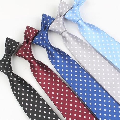 8 cm Mens skinny fashion dot neckties men slim polyester neck tie Polka Dot Man polyester jacquard neckies for Gentlemen
