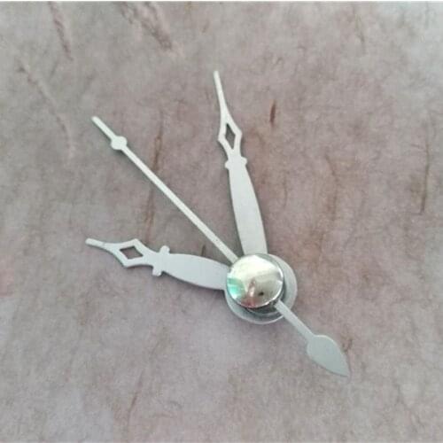 Wholesale 100SETS Clock Quartz Silvery Metal Clock Hands DIY Repair Wall Clock Accessories