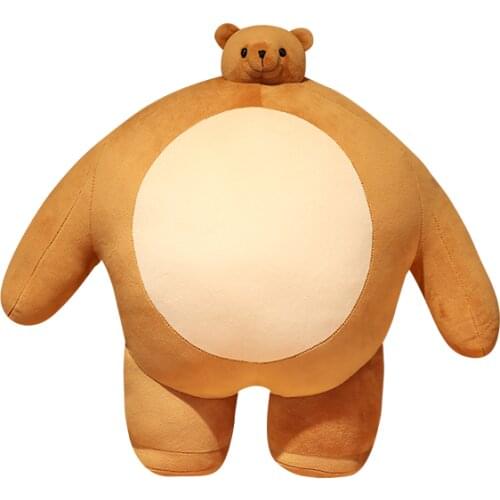 45CM Small Head Teddy bear Pillow Stuffed tiny Head Big muscle Body Raccoon Elephant hippo Boyfriend Hug Pillow Chair Cushion