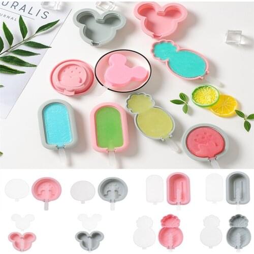 Silicone Molds Ice Cream Tools Cartoons Tray Food Safe Popsicle Maker Popsicle Barrel Diy Ice Cream Chocolate Mold