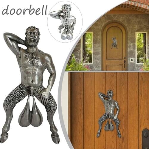 1Pcs Resin Funny Muscle Male Doorbell Decoration Chic Home Garden Doorbell Art Accessories 12x8cm/4.72x3.14inch