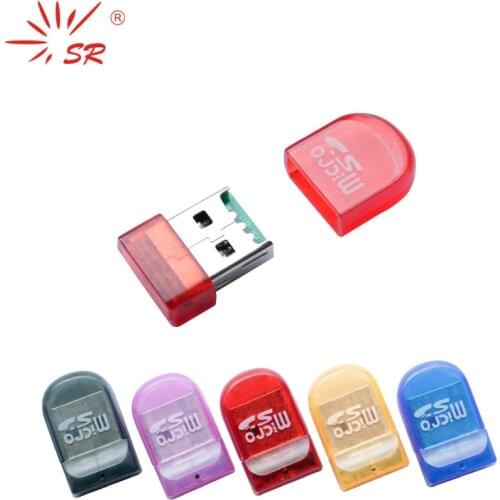 SR Transparent Pinkie Style Micro SD Card Reader USB 2.0 Flash Lector Memory OTG Adapter Drive for PC Laptop Accessories