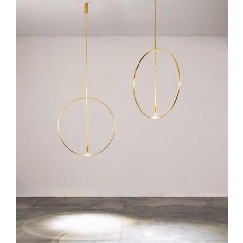 Led post-modern minimalist circular Nordic living room restaurant bar porch studio clothing store mall crystal chandeliers