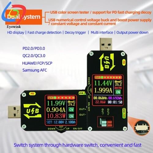 USB Color screen charging tester Numerical control voltage Buck and boost power supply Applicable XY-UMPD