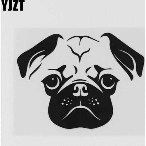 YJZT 11.6CMX9CM Lovely Puppy Dog Head Pets Decal Vinyl Car Sticker Black/Silver 8A-0612