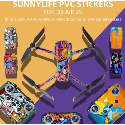 DJI Air 2S PVC Stickers Drone Body+Remote Control Cartoon Decals Skin Protector Film Set for Mavic Air 2S Drone Accessories