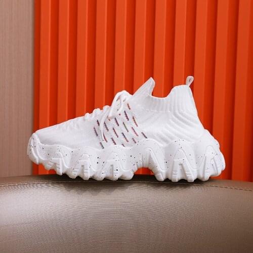 Womens Chunky Sneakers Thick Bottom Platform Vulcanize Shoes Fashion Breathable Casual Shoes for Woman Female 2021 New