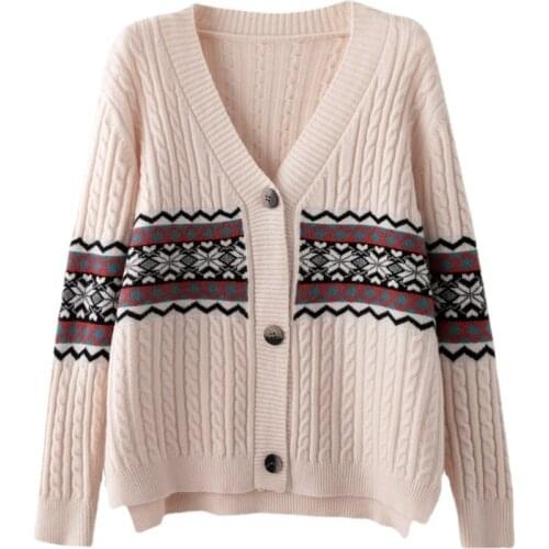 Spring and autumn womens sweater cardigan wear loose loose 2021 new retro lazy style knit sweater coat womens top