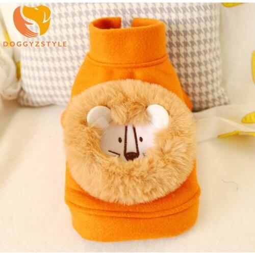 Abrrlo Winter Pet Dog Clothes Warm Plush Lion Pattern Dog Coat Windproof Pet Vest Jacket For Small Medium Dogs Puppy Clothing