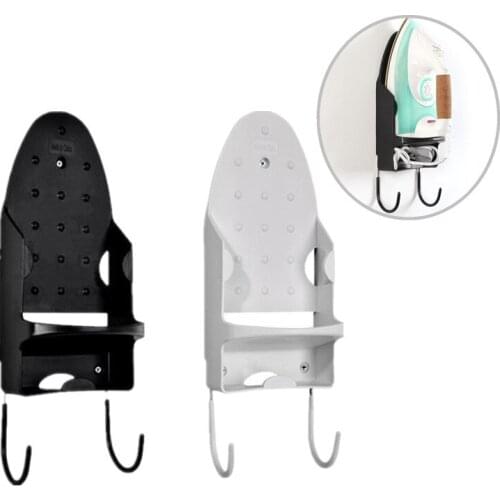 1PC Ironing Board Holder with Hook White/Black Cupboard Home Laundry Wall Mounted Rack Hotel Iron Storage Holder Organizer