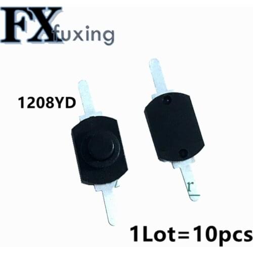 10PCS 12*8MM DC 30V 1A Black On Off Mini Push Button Switch for Electric Torch 1208YD Self Locking 1208 YD Hot New
