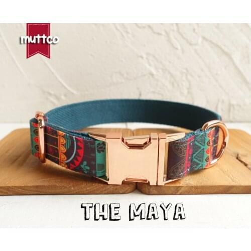 10pcs/lot MUTTCO wholesale special ethnic style colorful handmade soft THE MAYA self-created dog collar 5 sizes UDC043M