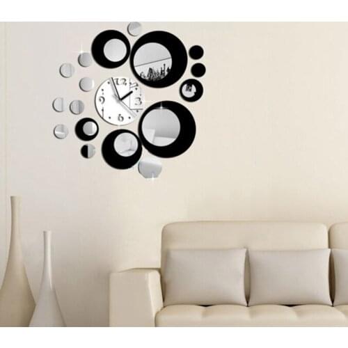 Acrylic Clock Design Wall Sticker Home Decor Living Room Mirror Circle Modern Art Fashion Wall Posters Decor Crafts Wall Clocks