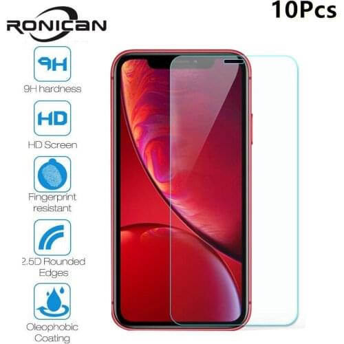 10Pcs Tempered Glass For iPhone 11 Pro Max X XS MAX XR Screen Protective Film For iPhone 6 6s 7 8 Plus 5 5s SE Glass Protector