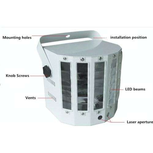 2pcs 9Colors Led Stage Lamp KTV Laser Light Bar Lights Sound Control Music Control Flicker Stage light LED Butterfly light