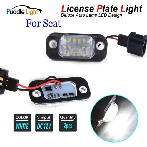 2Pcs Error Free White LED Number License Plate Lights For VW Golf Mk3 Polo 3 Classic Cabriolet Seat Ibiza Cordoba Vario 6K