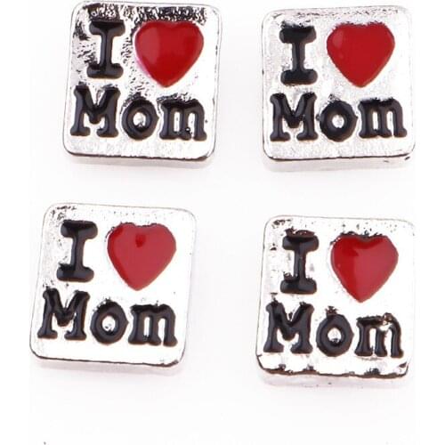 20Pcs/Lot I love Mom Floating Charms Hand-made DIY for Glass Lockets