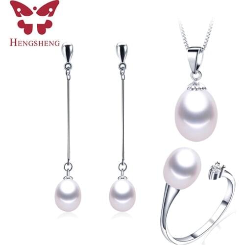 2020 Hot selling Black Pearl Jewelry sets Fashion 925 sterling silver jewelry for women wedding/party jewelry Lowest Price