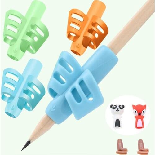 New Young Children Non-Toxic Pencil And Pen Holder Help Pen Posture Correction Tool Office School Supplies (3 Pieces + 2 Gifts )