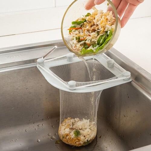 Suction Cup Sink Filter Screen Sink Organizer Kitchen Storage Bag Drain Rack Disposable Trash Bin Trash Can Garbage Cans