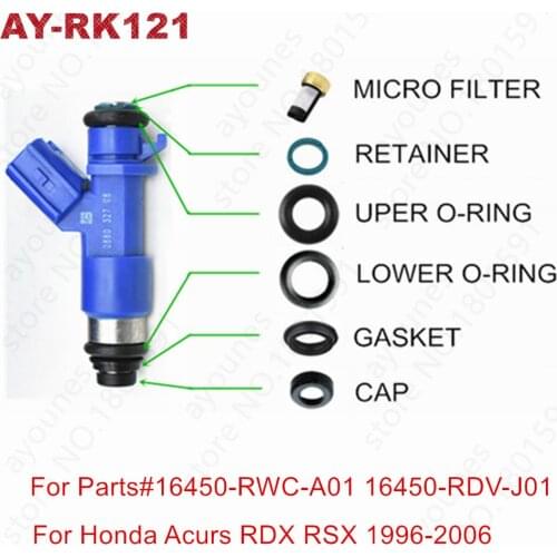 40kits Fuel injector repair kits for Honda Acura RDX Denso Injectors 410cc B16 B18 K20 K24 DC EG EK ITR CTR Type for AY-RK121