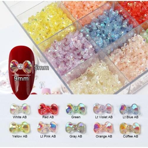 5x9mm 3D Resin bow tie AB Charm Nail Art Rhinestones Decorations 30/100pcs DIY Polish Manicure Nails Art Accessories