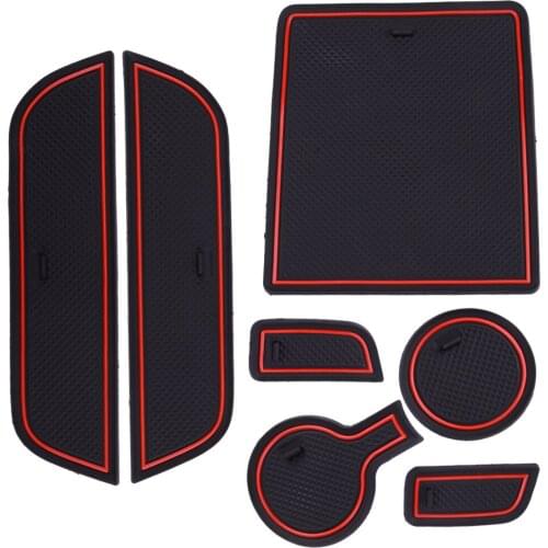 7pcs PVC Gate Slot Door Groove Non-slip Cup Holder Mat Pad Car Fit For Chevrolet Camaro 2012 2013 2014 2016