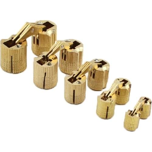8mm10mm12mm14mm16mm Copper Barrel Hinges Cylindrical Hidden Cabinet Concealed Invisible Brass Door Hinges For Furniture Hardware