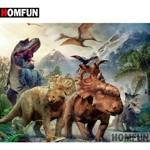 HOMFUN Full Square/Round Drill 5D DIY Diamond Painting "dinosaur" Embroidery Cross Stitch 5D Home Decor A00483