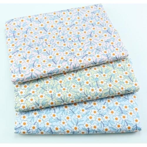 50*160CM Floral Printed Cotton Fabric Handmade Sewing Materials For Girls Summer Dress Home Textile Bedding Making All Seasons