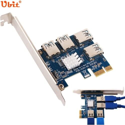 Ubit 4 in 1 PCI-E adapter card USB3.0, 4 in 1 PCI-E Rabbet- Ethereum Mining ETH