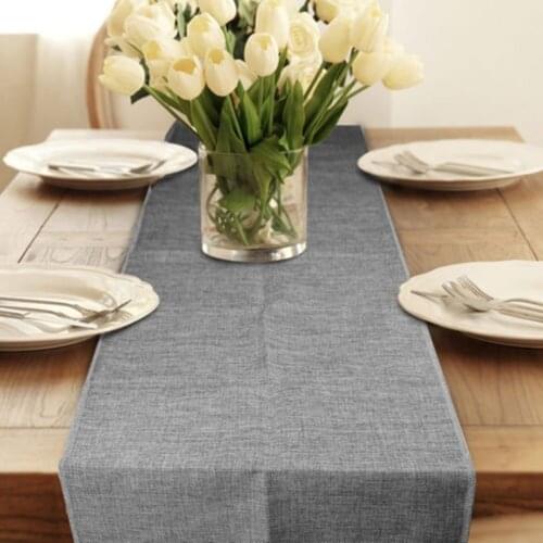 Classic Table Runner Rectangle Linen Tablecloth Table Cover Rectangular Cloth Wedding Decoration Economy Home Decor