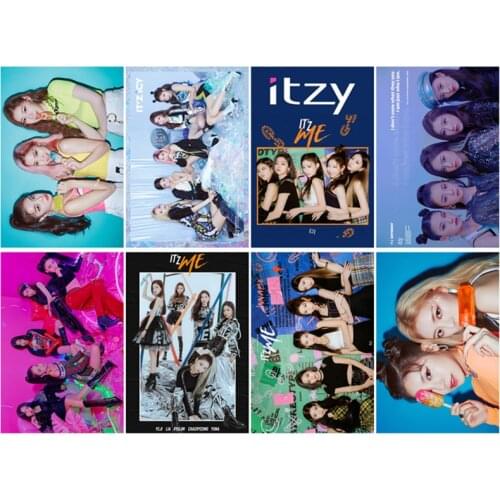 KPOP ITZY Poster Card Sticker Postcard ITZY Poster Card Sticker Postcard ITZY Star Peripheral 8 A3 Embossing