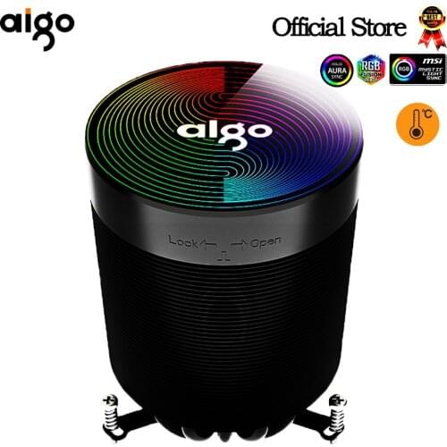 Aigo CPU Cooler pwm led rgb Fan Radiator 4PIN 5 Pure Copper Heat-pipes freeze Tower Cooling System ARGB aura sync CPU Cooling