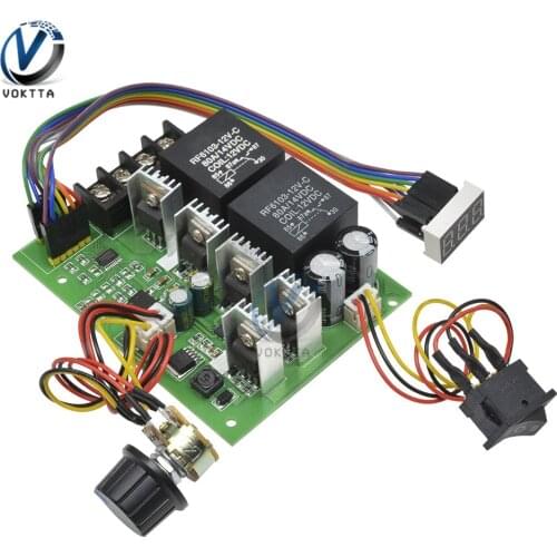 DC 10-50V PWM Speed Controller DC Motor Governor LED Digital Display 40A 12V/24V/36V/48V Adjustable Switch Drive Board Module