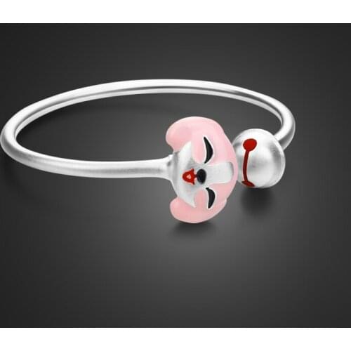 Cute dog silver bracelet 100% 990 sterling silver bracelet men and women baby child children birthday gift lettering jewelry