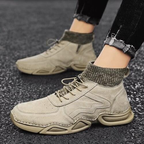Autumn Winter New High-top Sneakers Simple And Casual Men Shoes Comfort Breathable Flat Shoes High Quality Single Shoes