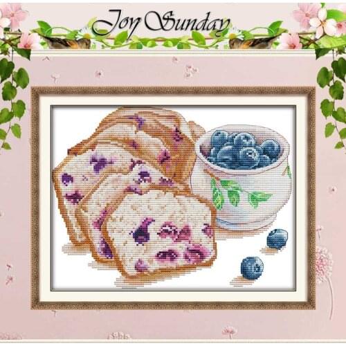 Bread with Blueberries Patterns Counted Cross Stitch 11CT 14CT Cross Stitch Set Wholesale Cross-stitch Kit Embroidery Needlework