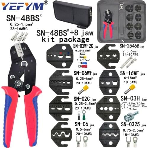 Crimping pliers SN-48BS 8 jaw kit package for 2.8 4.8 6.3 VH2.54 3.96 2510/tube/insuated terminals electrical clamp tools
