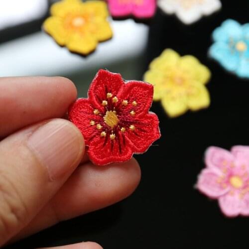 8pc/lot colorful flowers patches for clothing Small embroidery ironing applique floral parche sticker for clothes iron on badge