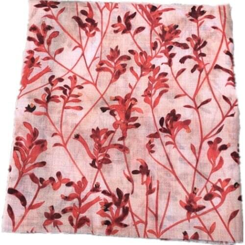 Natural pure ramie fabric Safflower rattan branch tissu High-end thin summer dress gowns and dresses patchwork