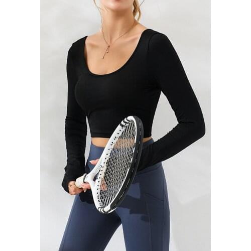Autumn Winter New Products Beautiful Back Yoga Wear Long-sleeved T-shirt Net Red With Chest Pad Tight-Fitting Sports Top