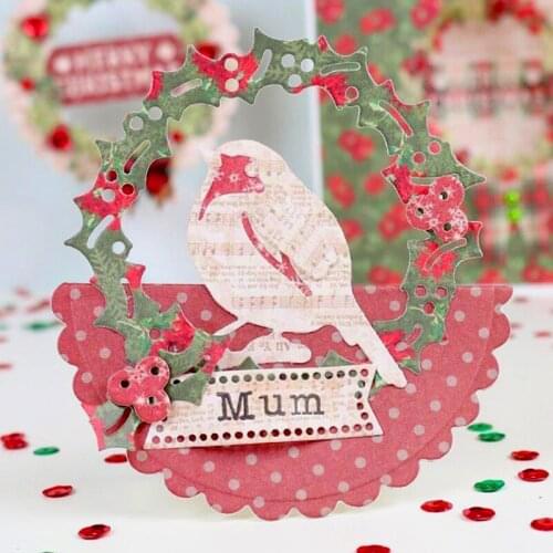 Panalisacraft Christmas wreath bird Metal Cutting Dies for DIY Scrapbooking/Card Making/Kids Fun Decoration Supplies