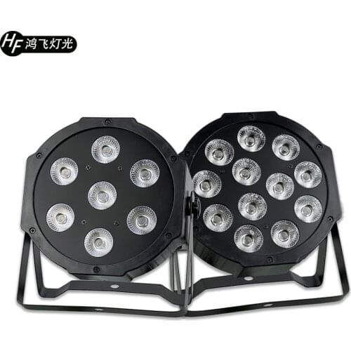 12x18w 6in1 led par lights rgbwa+uv 6in1 led flat par light dmx512 IN/OUT plug professional stage dyed par light dj lights