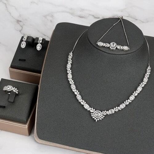 TIRIM Dubai Luxury Elegant Bridal Necklace Set for Women Cubic Zirconia Wedding Jewelry Sets Bolo Brides Accessories Jewelri