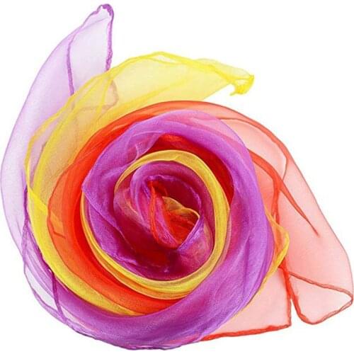 Candy Colore Chiffon Dancing And Juggling Towels Gym Towel Dance Practical Gauze Scarf