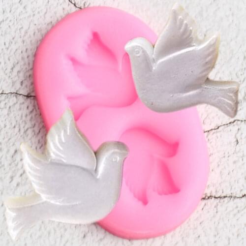 3D Doves Birds Silicone Molds Pigeon Cupcake Topper Fondant Mold DIY Wedding Cake Decorating Tools Candy Clay Chocolate Moulds