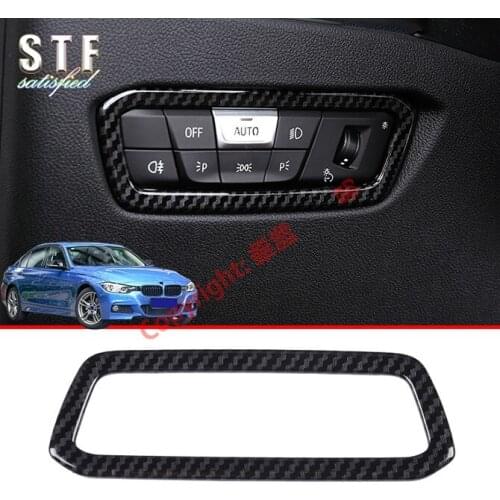 Carbon Fiber Style Interior HeadLight Switch Control Cover Trim For BMW 3 Series G20 2019 2020