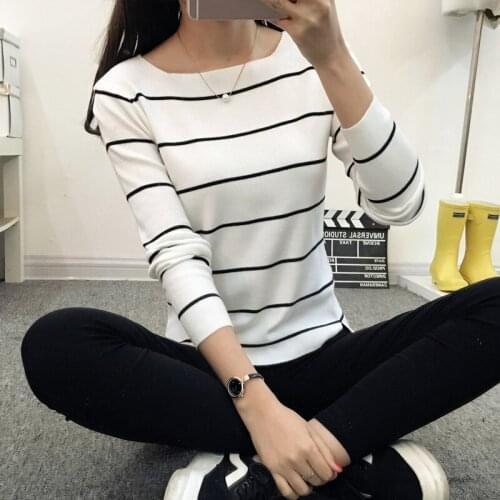 OHCLOTHING 2020 Striped collar sweater sweater autumn thin coat dress lady shirt autumn jacket female