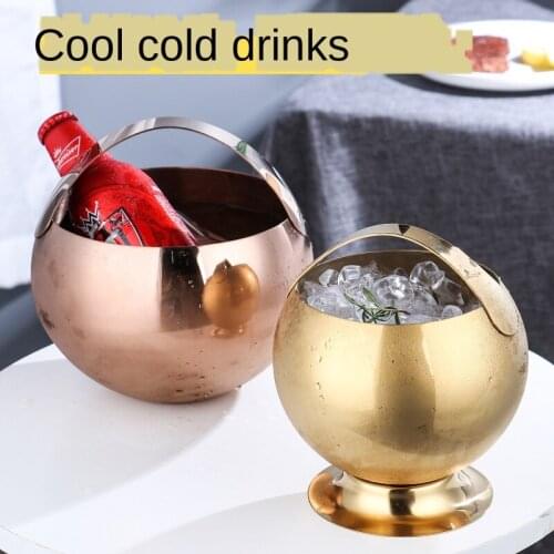 Stainless Steel Ice Bucket Wine Cold Beer Ice Bucket KTV Bar Utensils Ice Bucket Ice Bucket